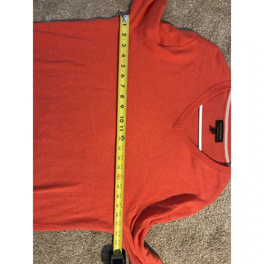Banana Republic Cotton Cashmere Vneck Sweater Mens Large Red Long Sleeve